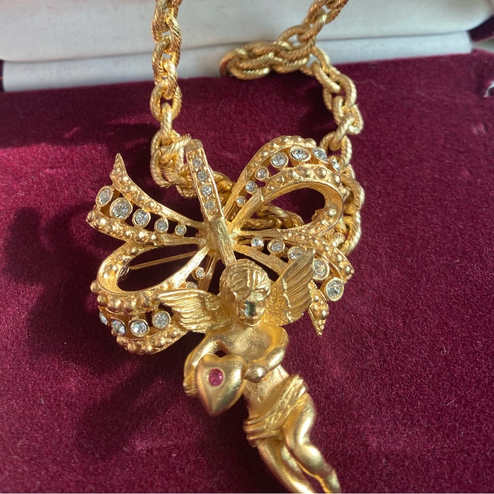 Elegant Gold Angel Pendant Necklace